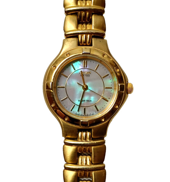 Citizen Eco-Drive WR100 Solar-Tech Ladies Watch Gold toned Mother of Pearl 27mm main image 5